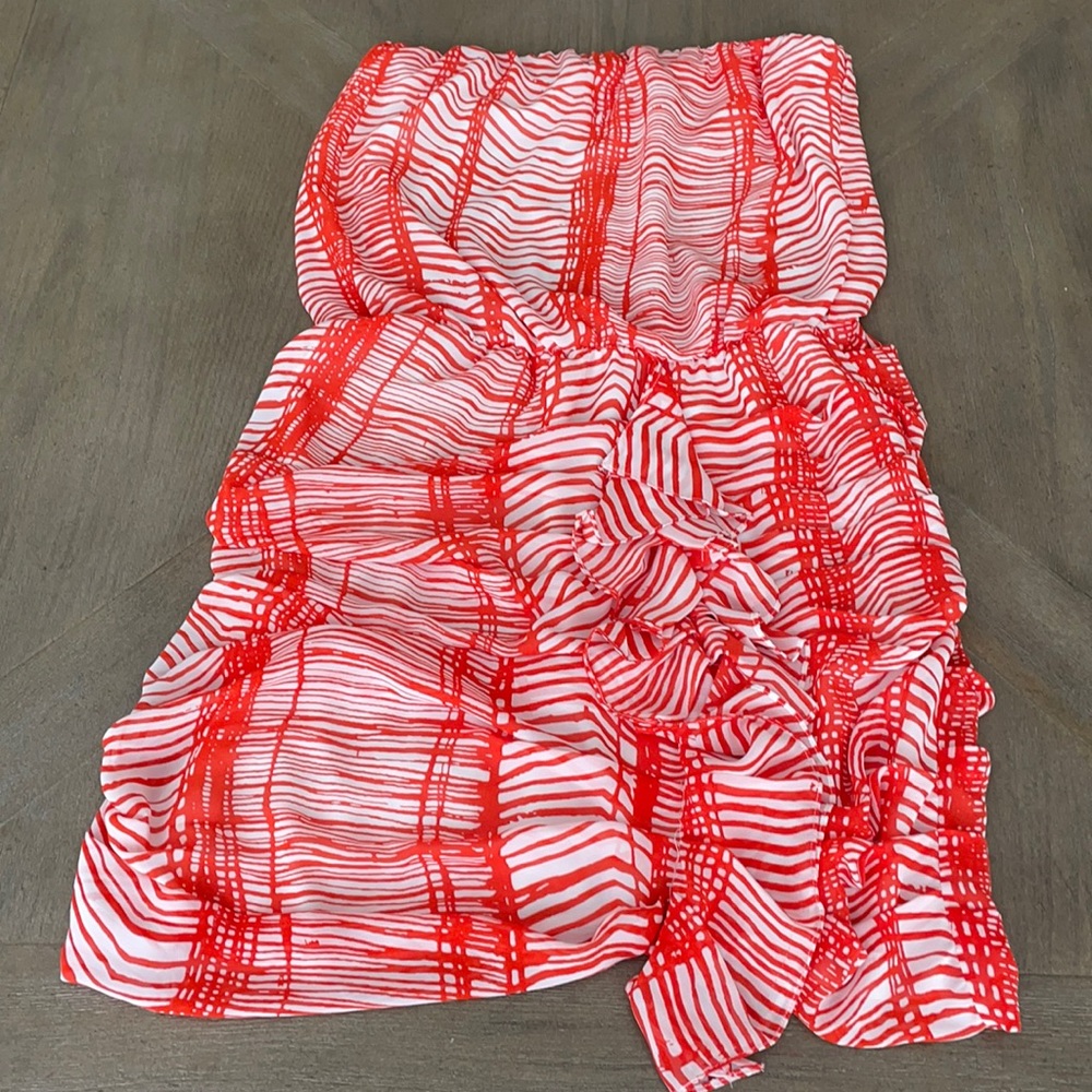 THML ruched strapless dress size L flattering fit
